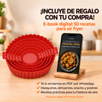 Moldes de Silicona Air Fryer – Antiadherentes, Aptos Lavavajillas, x6 Tamaños