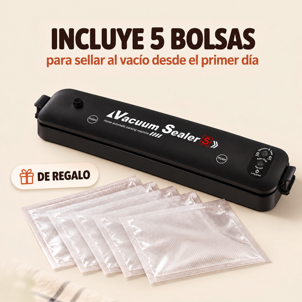 Selladora al vacío con las 5 bolsas incluidas
