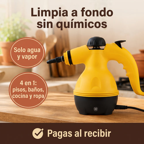 VaporaX limpiador a vapor 4 en 1: limpia a fondo sin químicos, solo agua y vapor