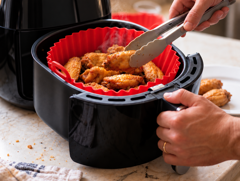 Moldes de Silicona Air Fryer – Antiadherentes, Aptos Lavavajillas, x6 Tamaños